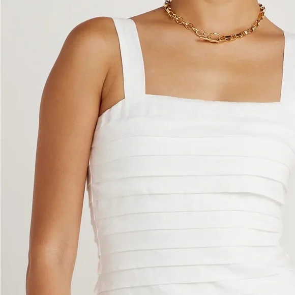 DISSH MARNIE WHITE LINEN PINTUCK DRESS - Picture 7 of 7